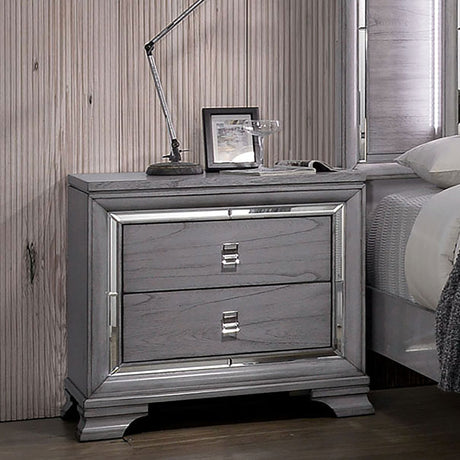 Alanis Light Gray Night Stand from Furniture of America - Luna Furniture