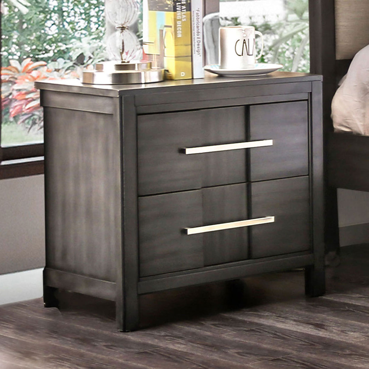 Berenice Gray Night Stand from Furniture of America - Luna Furniture