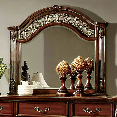 Arthur Brown Cherry Mirror (Mirror Only) from Furniture of America - Luna Furniture