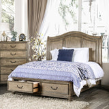 Belgrade Rustic Natural Tone Queen Storage Platform Bed from Furniture of America - Luna Furniture