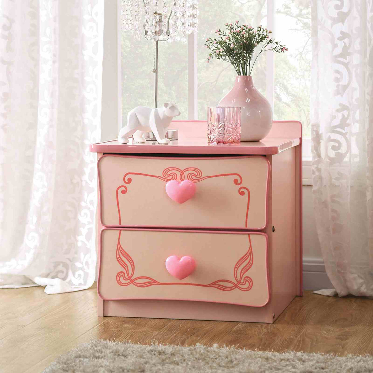Rheanna Pink Night Stand from Furniture of America - Luna Furniture