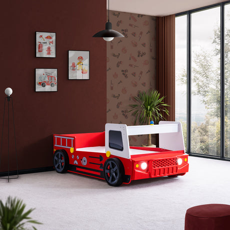 Firestall Red Twin Bed from Furniture of America - Luna Furniture