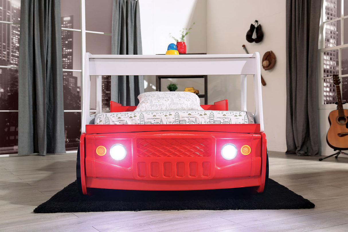 Firestall Red Twin Bed from Furniture of America - Luna Furniture