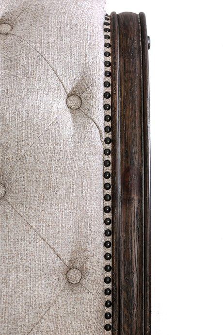 Lysandra Rustic Natural Tone/Beige Upholstered Queen Sleigh Bed from Furniture of America - Luna Furniture