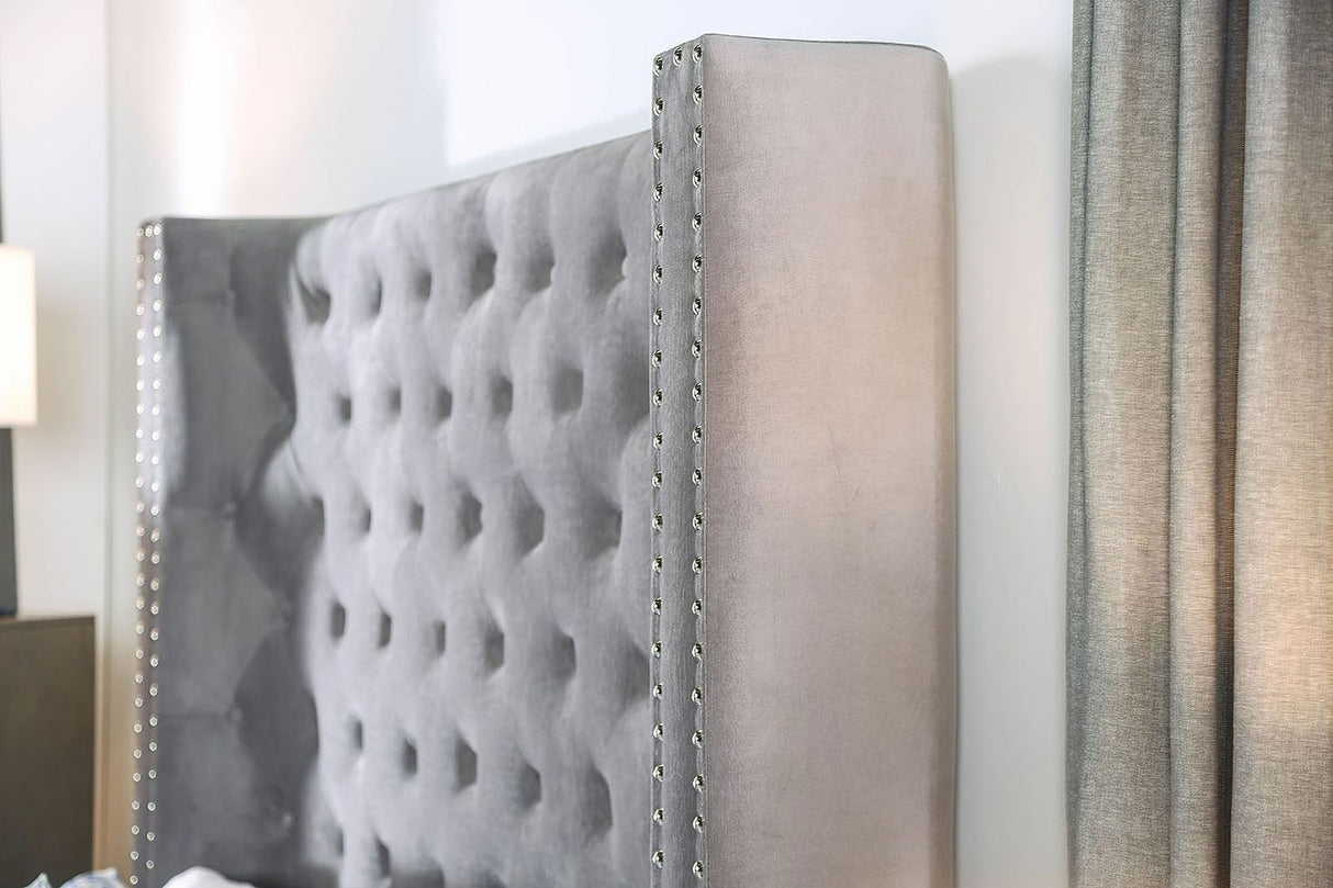 Mirabelle Gray Queen Bed from Furniture of America - Luna Furniture