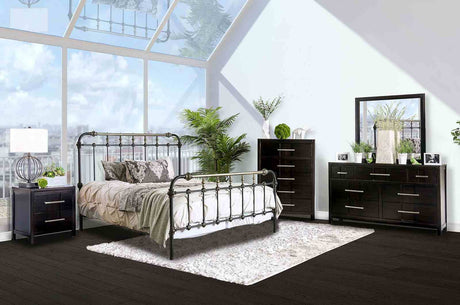 Riana Antique Black Queen Bed from Furniture of America - Luna Furniture