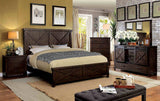 Bianca Dark Walnut Queen Bed from Furniture of America - Luna Furniture