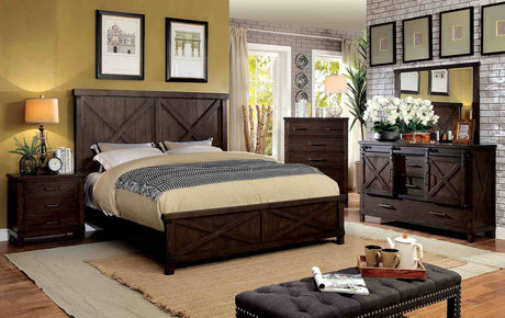 Bianca Dark Walnut Queen Bed from Furniture of America - Luna Furniture