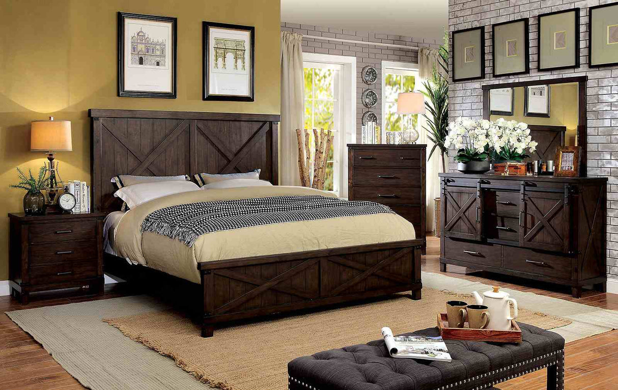 Bianca Dark Walnut King Bed from Furniture of America - Luna Furniture