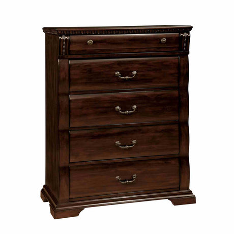 Burleigh Cherry 5-Piece Queen Bedroom Set from Furniture of America - Luna Furniture