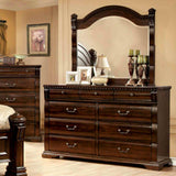 Burleigh Cherry dresser, six drawers with decorative pulls and carved trim, front view