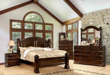 Burleigh Cherry Queen Bedroom Set, arched panel bed and matching case pieces, room view