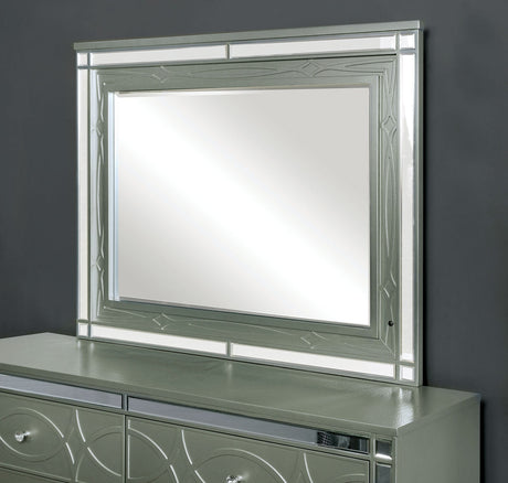 Manar Silver Mirror (Mirror Only) from Furniture of America - Luna Furniture