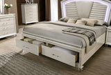 Maddie Pearl White/White LED King Storage Platform Bed from Furniture of America - Luna Furniture