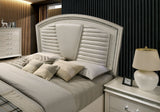 Maddie Pearl White/White LED King Storage Platform Bed from Furniture of America - Luna Furniture