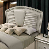 Maddie Pearl White/White LED King Storage Platform Bed from Furniture of America - Luna Furniture
