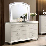 Maddie Pearl dresser, six drawers with acrylic pulls and crystal-accent top