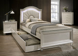 Allie Pearl White Full Bed from Furniture of America - Luna Furniture