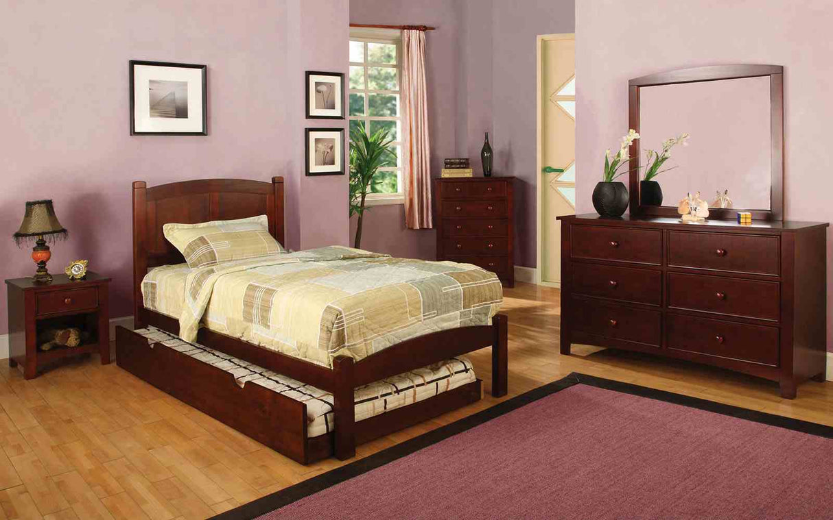 Omnus Cherry Mirror (Mirror Only) from Furniture of America - Luna Furniture