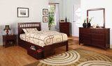 Carus Cherry 4-Piece Twin Panel Bedroom Set from Furniture of America - Luna Furniture