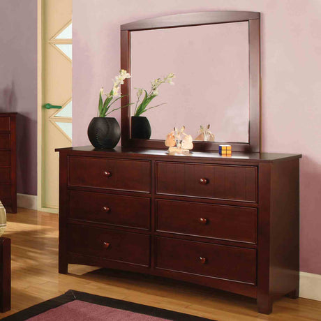 Omnus Cherry Mirror (Mirror Only) from Furniture of America - Luna Furniture