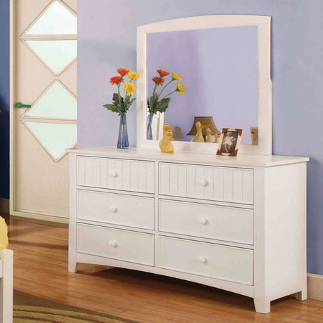 Omnus White Mirror (Mirror Only) from Furniture of America - Luna Furniture