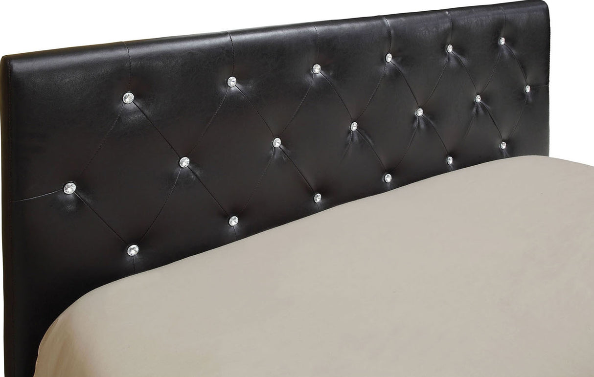 Velen Black Full Upholstered Tufted Bed from Furniture of America - Luna Furniture