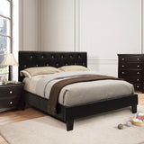 Velen Black Full Upholstered Tufted Bed from Furniture of America - Luna Furniture