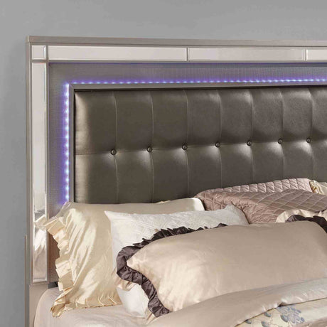 Brachium Silver LED Queen Bed from Furniture of America - Luna Furniture