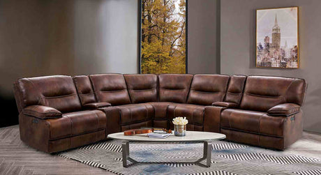 Louella Brown Power Sectional from Furniture of America - Luna Furniture