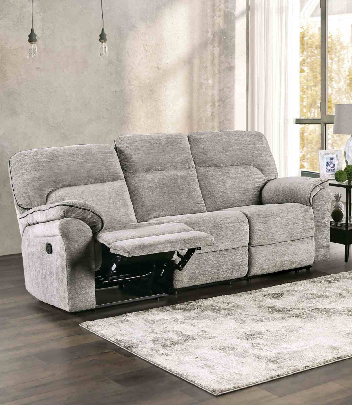 Josias Light Gray Transitional Reclining Living Room Set from Furniture of America - Luna Furniture