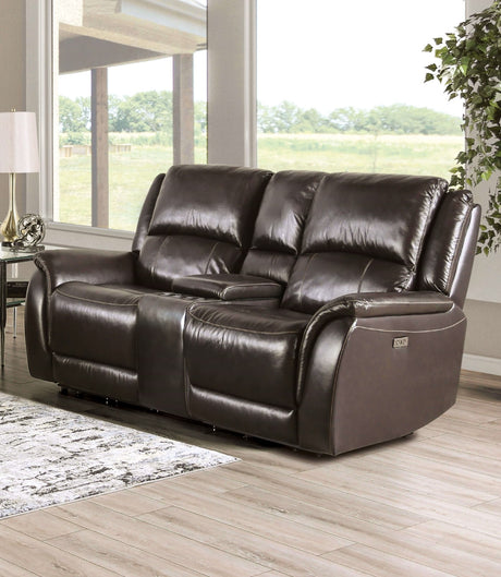 Gorgius Espresso Power Loveseat from Furniture of America - Luna Furniture