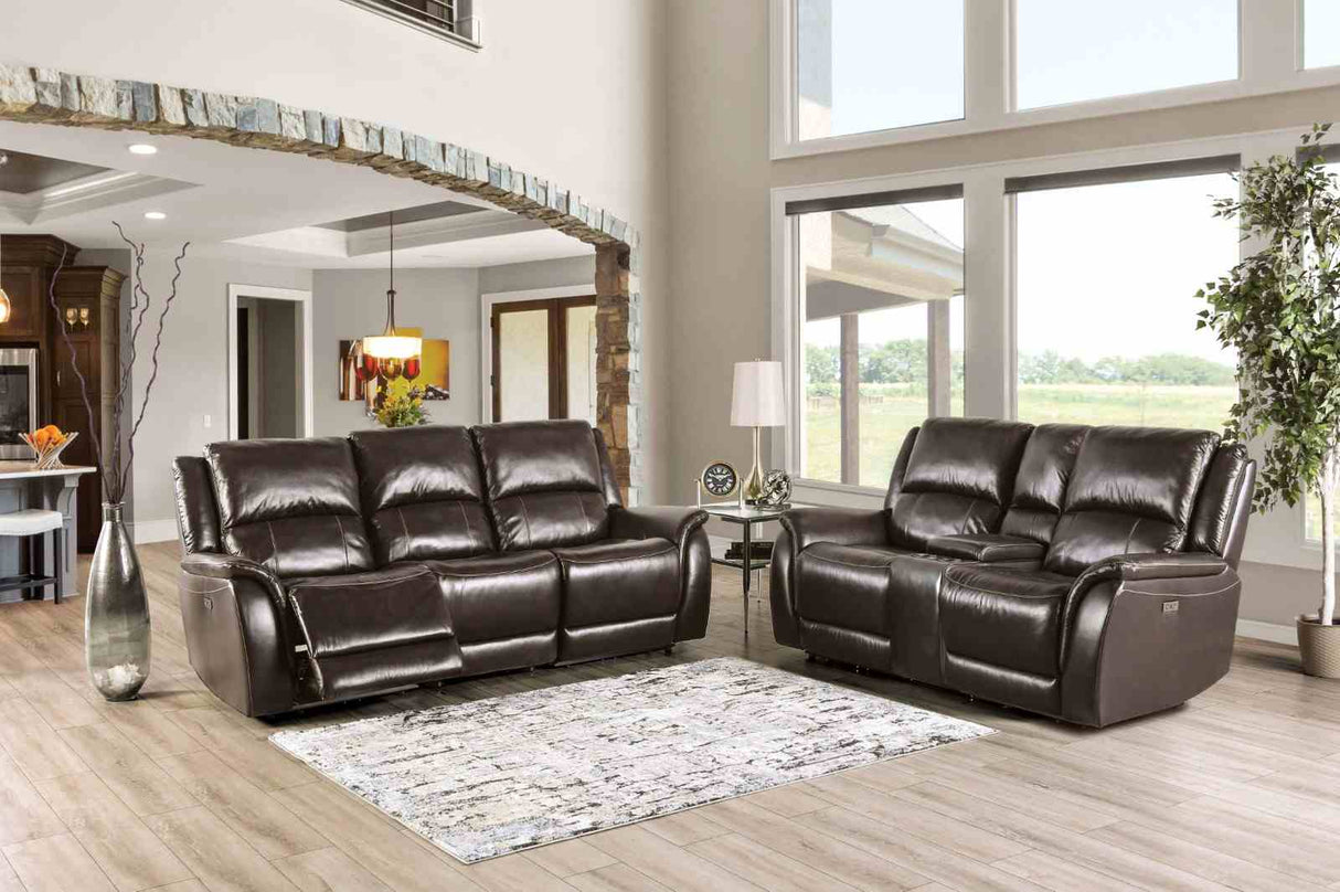 Gorgius Espresso Power Loveseat from Furniture of America - Luna Furniture