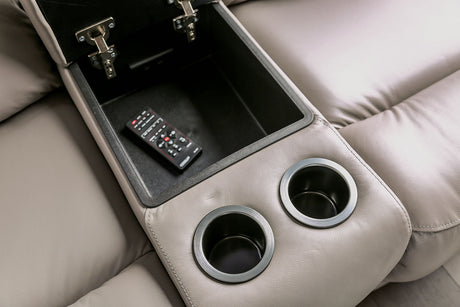 Gorgius Light Gray Power Loveseat from Furniture of America - Luna Furniture