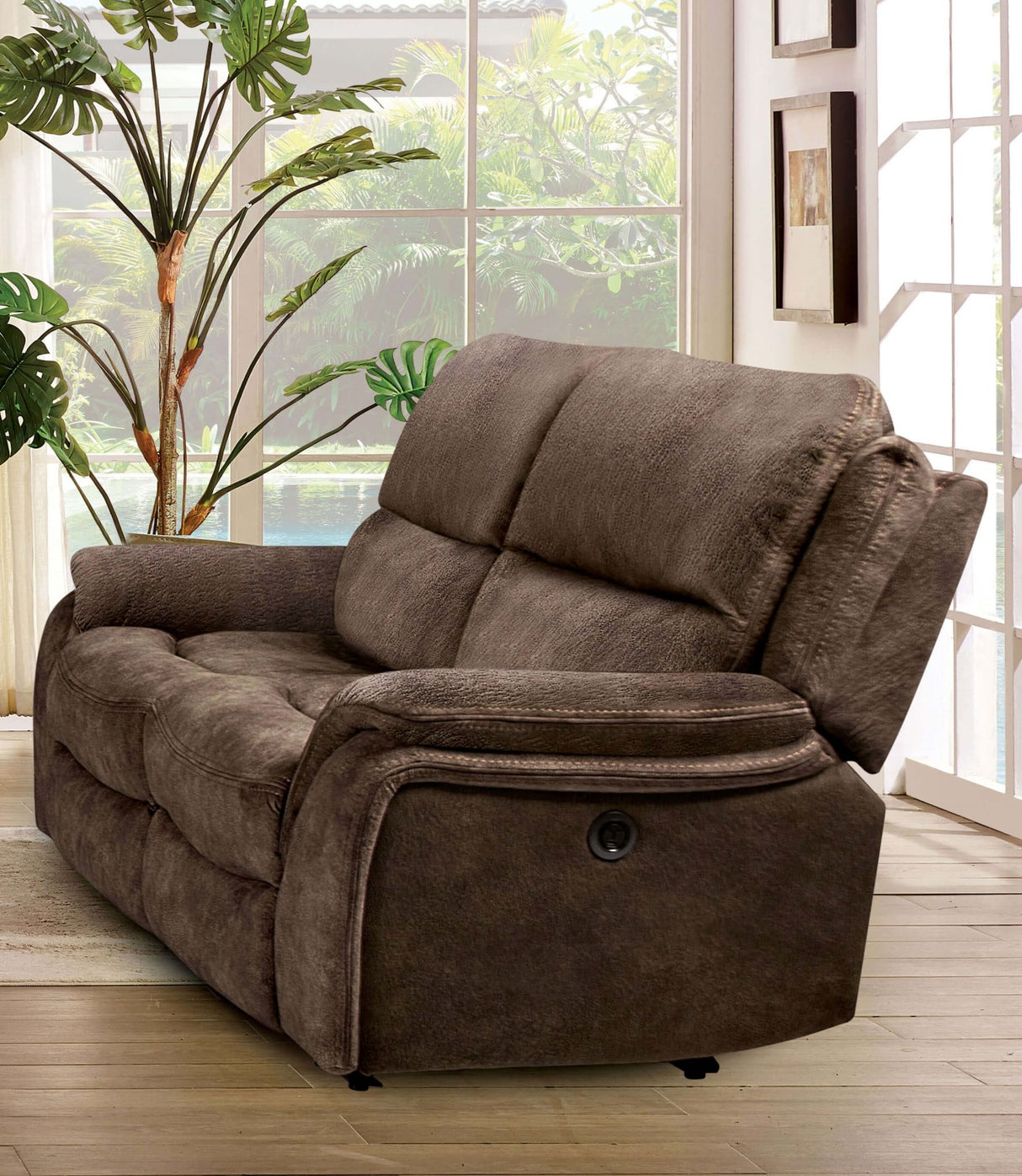 Henricus Dark Brown Loveseat from Furniture of America - Luna Furniture