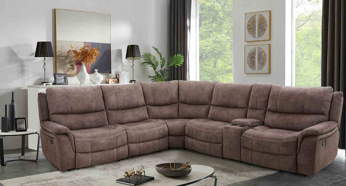 Jerominus Dark Brown Sectional from Furniture of America - Luna Furniture