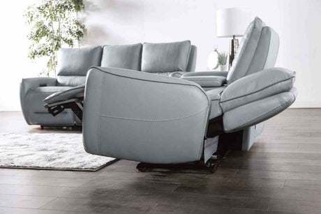 Phineas Pale Blue Power Loveseat from Furniture of America - Luna Furniture