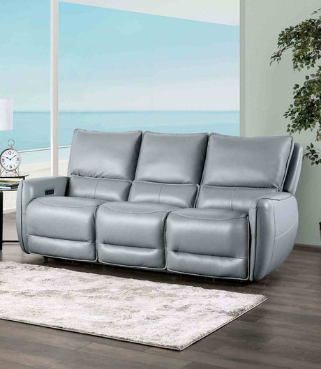 Phineas Pale Blue Power Sofa from Furniture of America - Luna Furniture