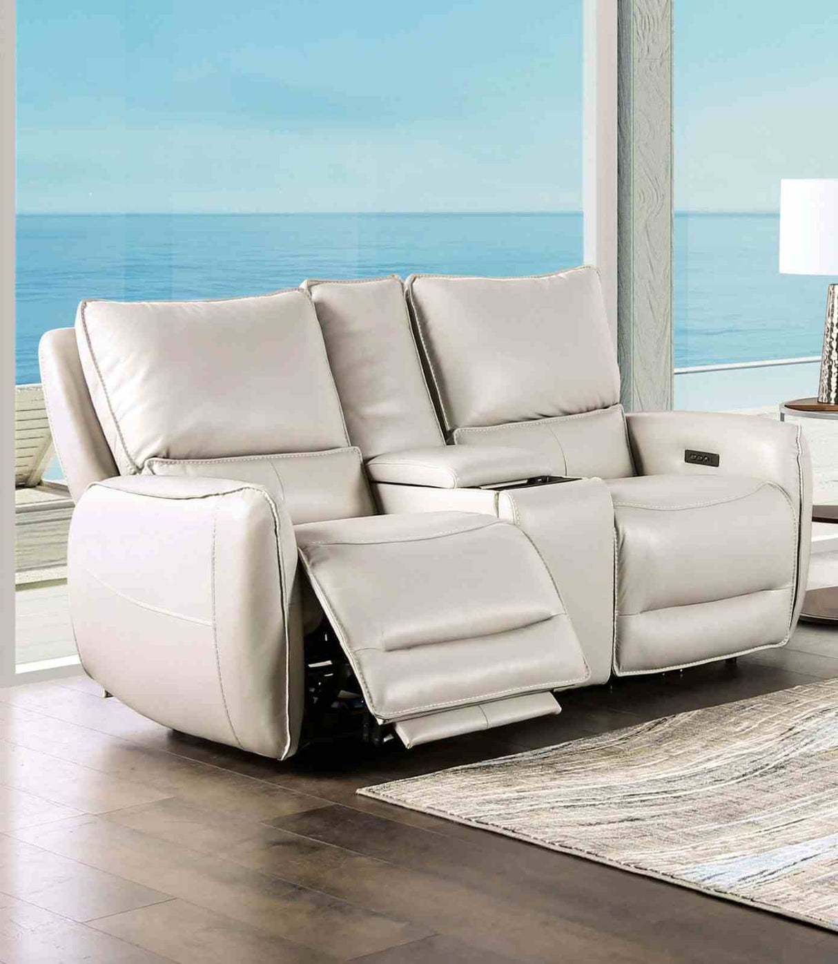 Phineas Beige Transitional Power Reclining Living Room Set from Furniture of America - Luna Furniture