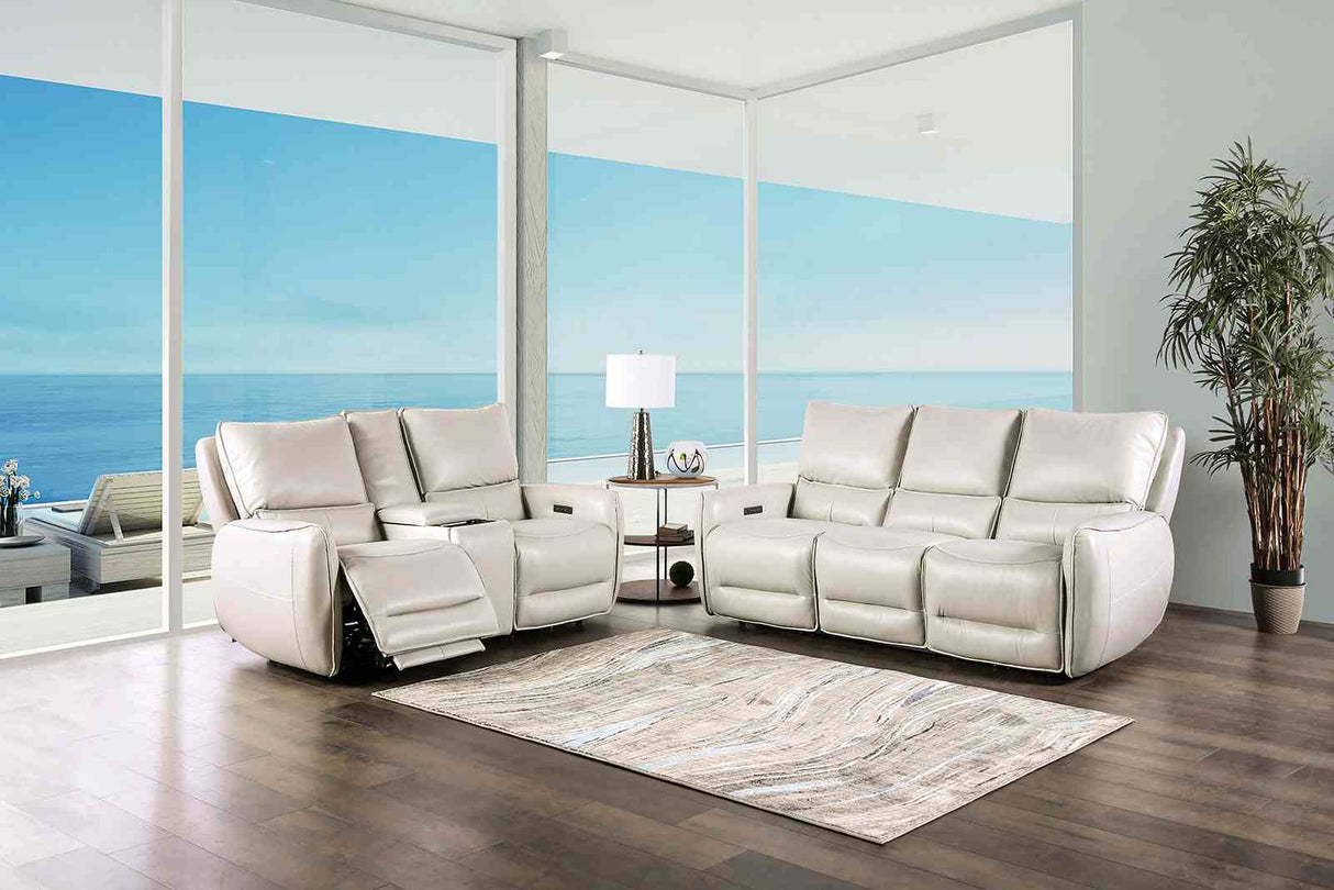 Phineas Beige Power Recliner from Furniture of America - Luna Furniture