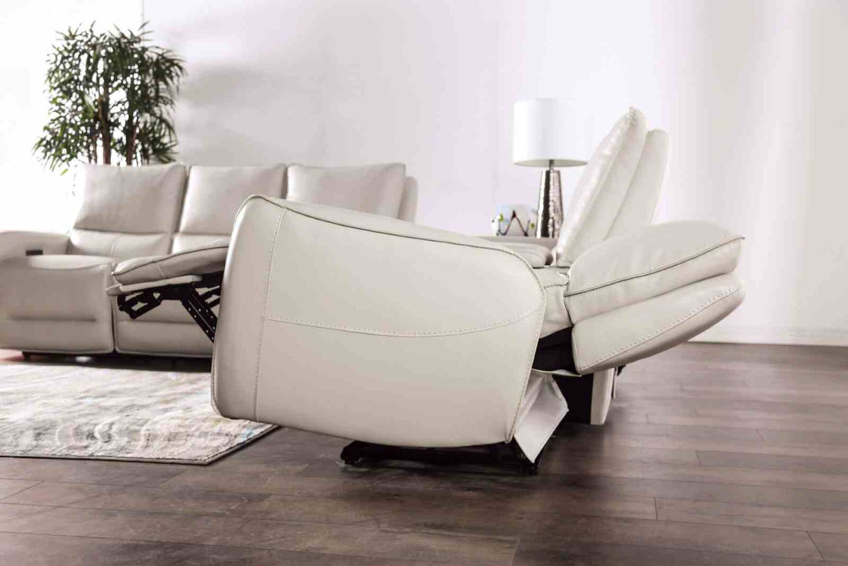Phineas Beige Transitional Power Reclining Living Room Set from Furniture of America - Luna Furniture