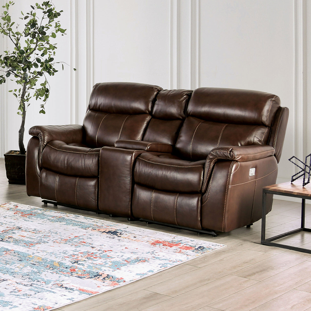 Antenor Brown Power Loveseat from Furniture of America - Luna Furniture