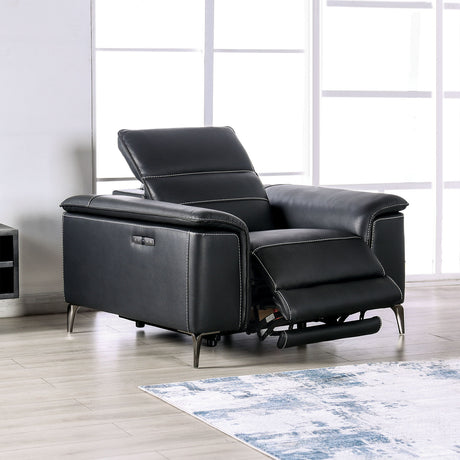 Ascona Black Power Recliner from Furniture of America - Luna Furniture