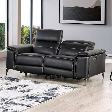 Ascona Black Power Loveseat from Furniture of America - Luna Furniture