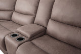 Demetrius Slate Brown Power Sectional, plush seat cushions and cup holders, upholstery detail