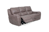 Demetrius Brown Power Reclining Sofa, brown upholstery, studio three-quarter view