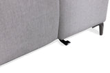 Melancton Light sectional leg and seat base detail, slim black metal support