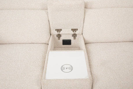 Thaddea White Power Sectional from Furniture of America - Luna Furniture