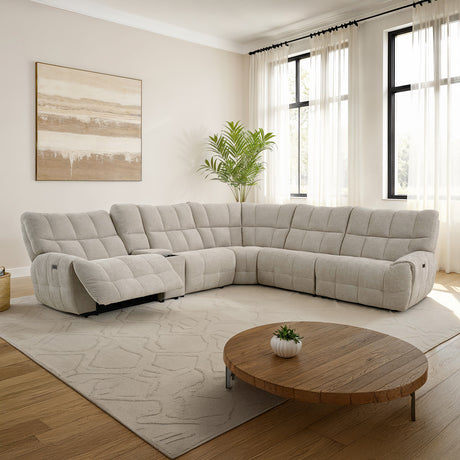 Clemens Beige Power Sectional from Furniture of America - Luna Furniture