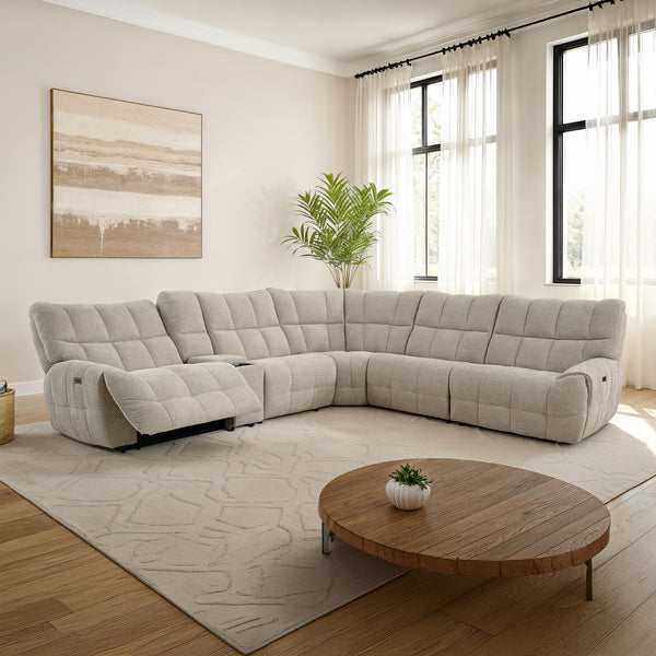 Clemens Beige Power Sectional
